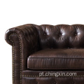 Tufted Chesterfield Sofá Setting Mobiliário de sala de estar